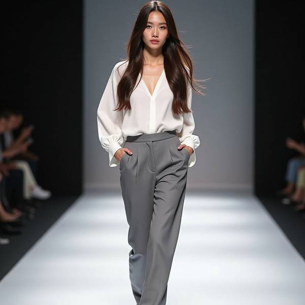 灰色裤子配什么颜色上衣好看，灰色裤子配色指南从经典黑白到大胆亮色搭配