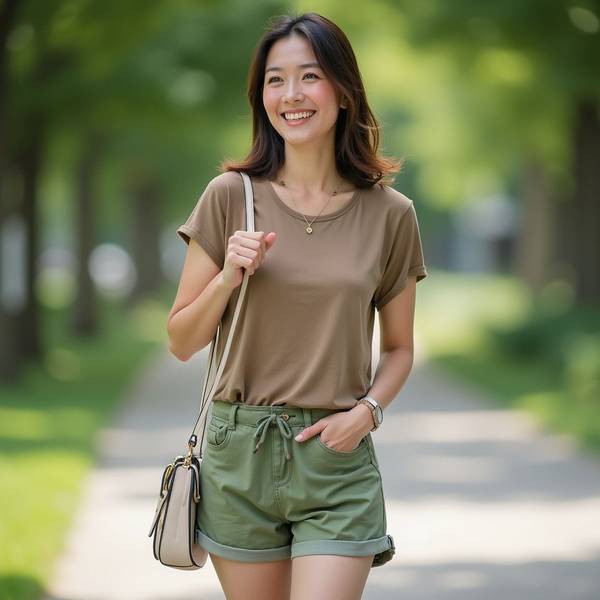 米色短裤配什么颜色上衣好看，米色短裤这样搭，时尚配色方案全揭秘