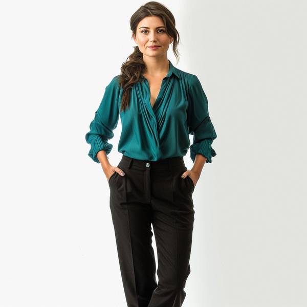 墨绿色上衣配什么颜色裤子，墨绿上衣10种配色方案：这样搭配裤子时尚显瘦又高级