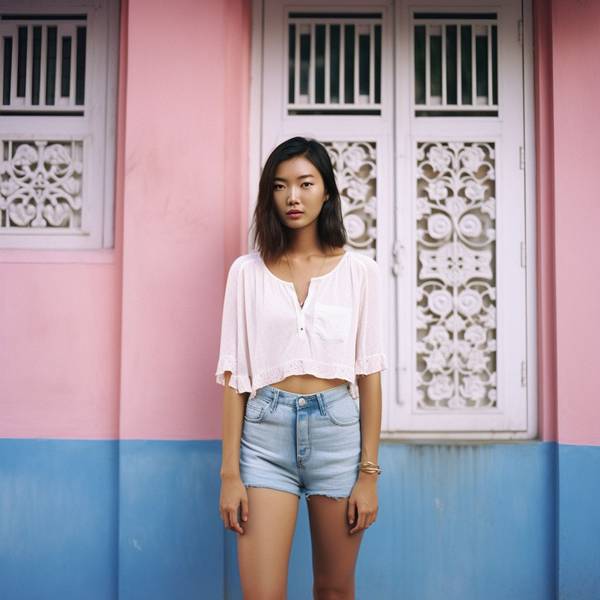 粉色短裤配什么颜色上衣，粉系穿搭秘籍：8种配色解锁粉色短裤时尚造型