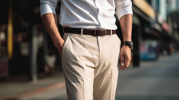 浅卡其色裤子配什么颜色上衣,浅卡其色裤子的万能配色方案来了