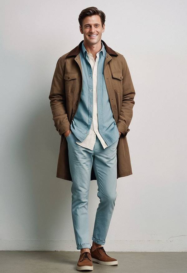 浅蓝色衣服配什么颜色裤子，浅蓝色上衣配色指南七种经典百搭裤子优选