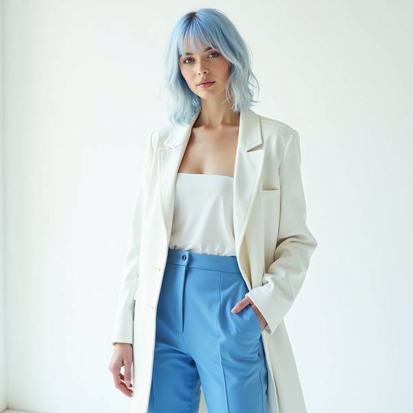 天蓝色裤子配什么颜色上衣好看，蓝调时尚：25种上衣配色方案，解锁天蓝裤装的百变魅力