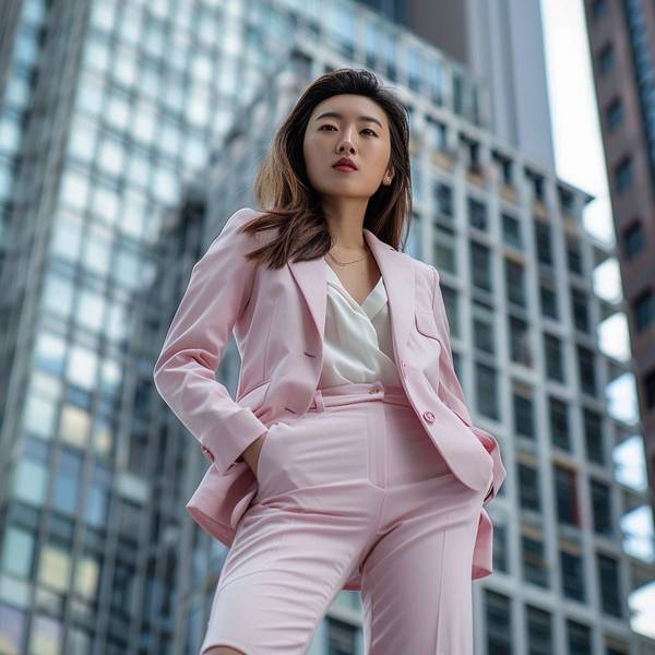 粉色裤子配什么颜色上衣，粉色裤子搭配指南：从冰淇淋色到中性色的时尚配色方案