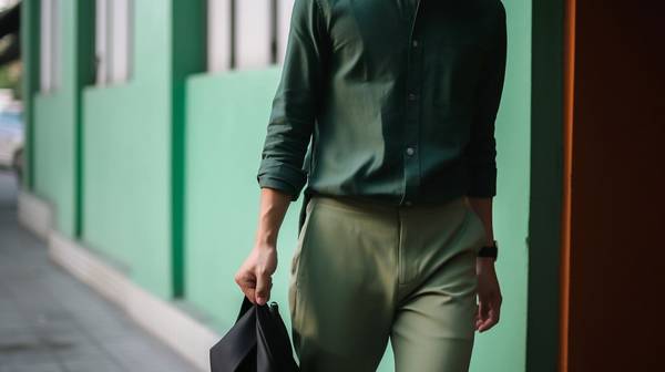 浅绿色衬衣配什么裤子，浅绿衬衣配色指南：五种经典裤装搭配法则