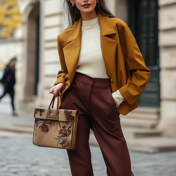 姜黄色配什么颜色好看，姜黄色经典配色穿搭指南：撞色与高级感实用组合