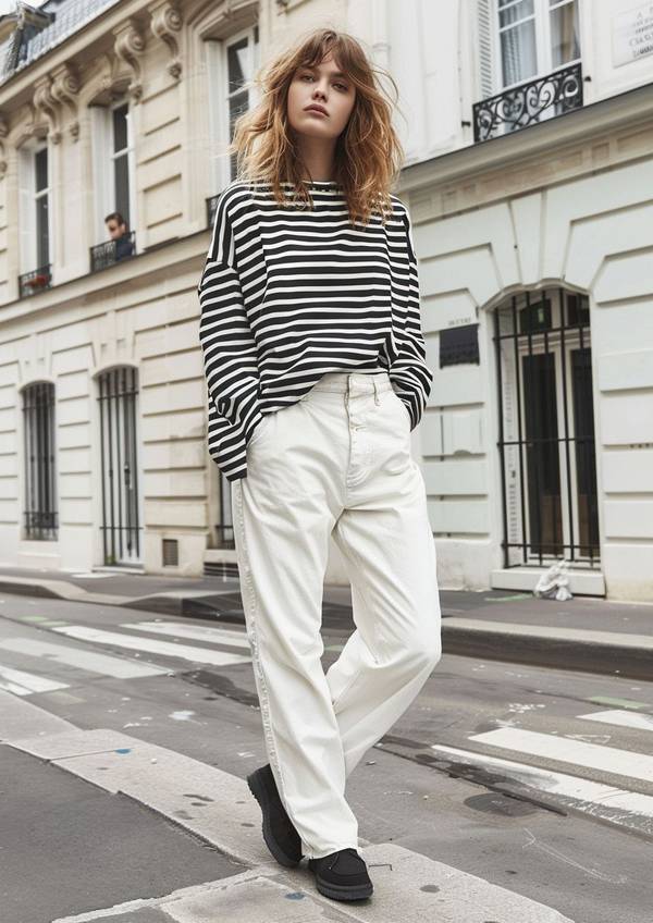 白色裤子配什么颜色上衣，白色裤子配这件上衣颜色最显气质