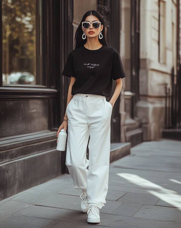 白色裤子配什么颜色上衣好看，解锁白色裤子穿搭密码，12款显瘦配色高级感十足
