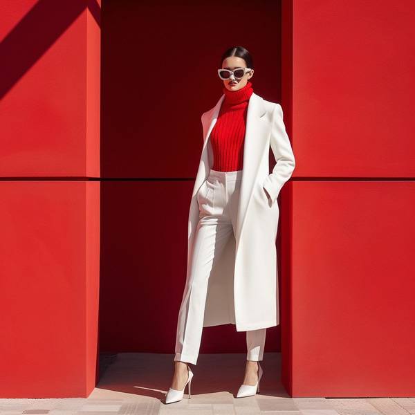 白色衣服搭配什么颜色裤子，纯白上衣万能配色指南：从经典到潮流的最佳裤装搭配