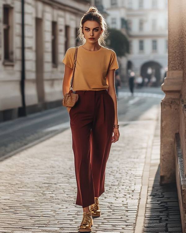 红色裤子配什么颜色上衣，深红惊艳的穿搭手册，解锁25种别致配色方案