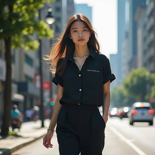 黑色短袖配什么颜色裤子,黑色短袖搭配这些裤子颜色最显高级时尚