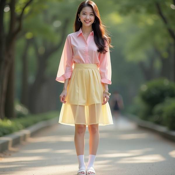 粉色半身裙配什么颜色上衣，粉色半身裙的万能配色法则与个性穿搭方案