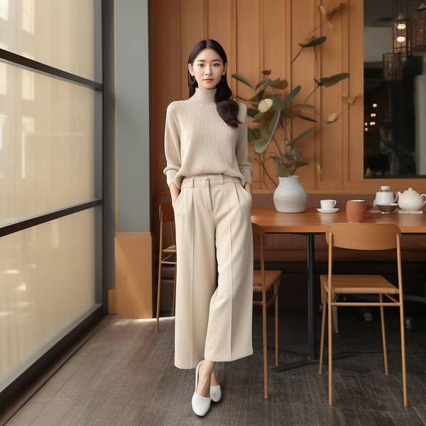 杏色裤子配什么颜色上衣，杏色裤子配这8种上衣颜色最显白高级