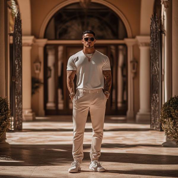 浅卡其色裤子配什么颜色上衣,浅卡其色裤子的万能配色方案来了