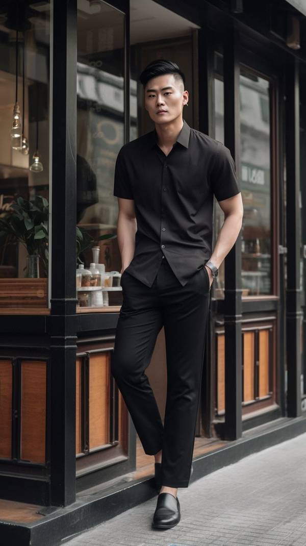 深蓝色短袖配什么颜色裤子，深蓝短袖最佳配色方案推荐五种裤装选择