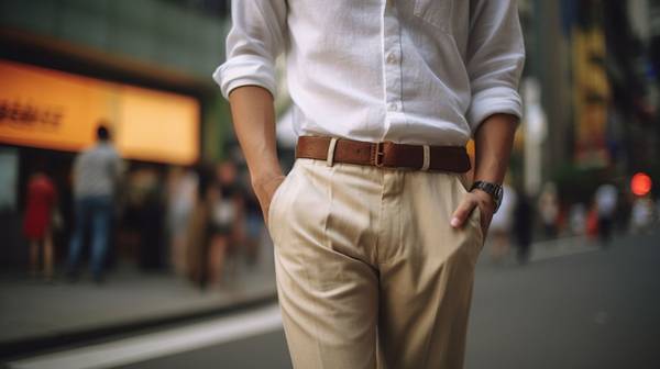 米色裤子配什么颜色上衣，米色裤子的万能配色法则