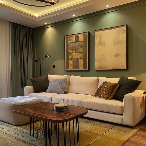 橄榄绿配什么颜色好看，橄榄绿搭配米白色的时尚配色方案