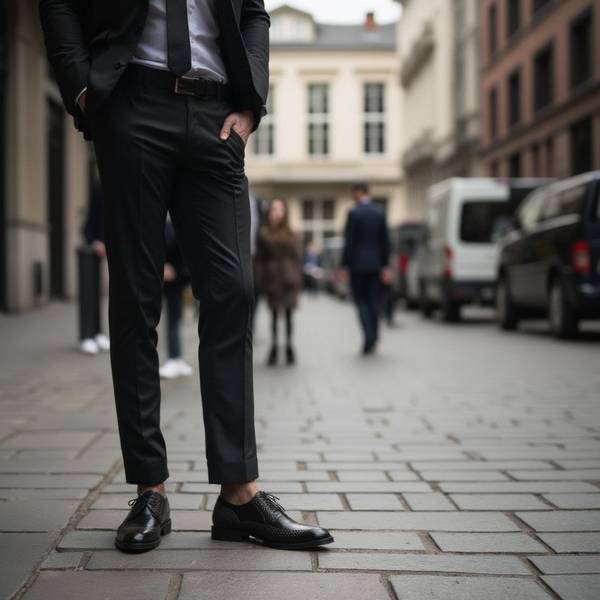 黑色裤子搭配什么颜色鞋子,黑色长裤与六种鞋色搭配的黄金法则