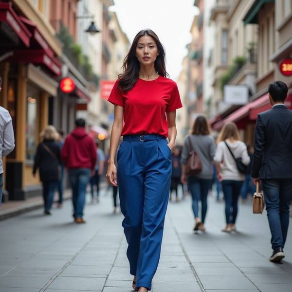 深蓝色裤子配什么颜色上衣,深蓝色裤子的配色指南25款百搭上衣选择