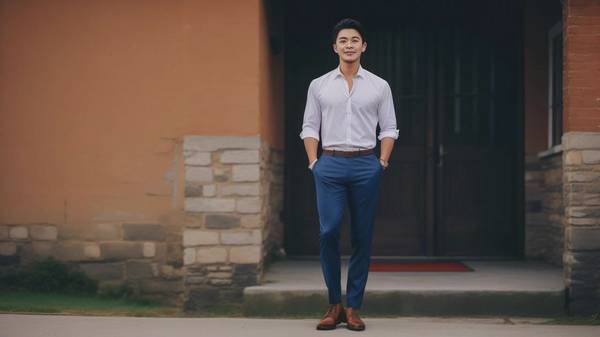 深蓝色衣服配什么颜色裤子，深蓝衣装配米白卡其裤指南