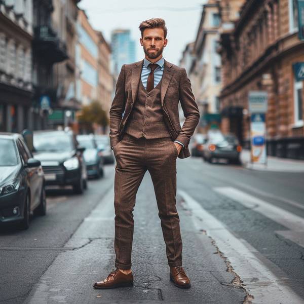 棕色鞋子配什么颜色裤子，棕色鞋万能配色指南：三色裤子搭出高级感