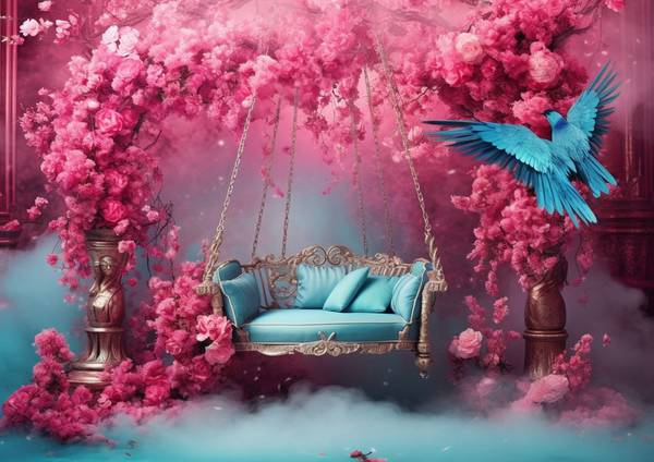 蓝色加什么颜色变粉色，天空蓝融樱粉红变梦幻玫瑰粉