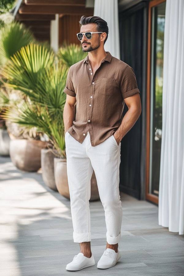 棕色短裤配什么颜色上衣，棕色短裤的百搭上衣配色指南