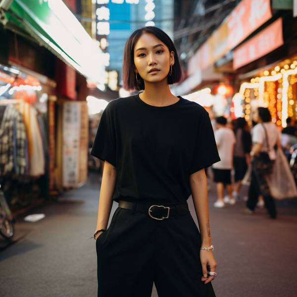 黑色短袖配什么颜色裤子,黑色短袖搭配这些裤子颜色最显高级时尚