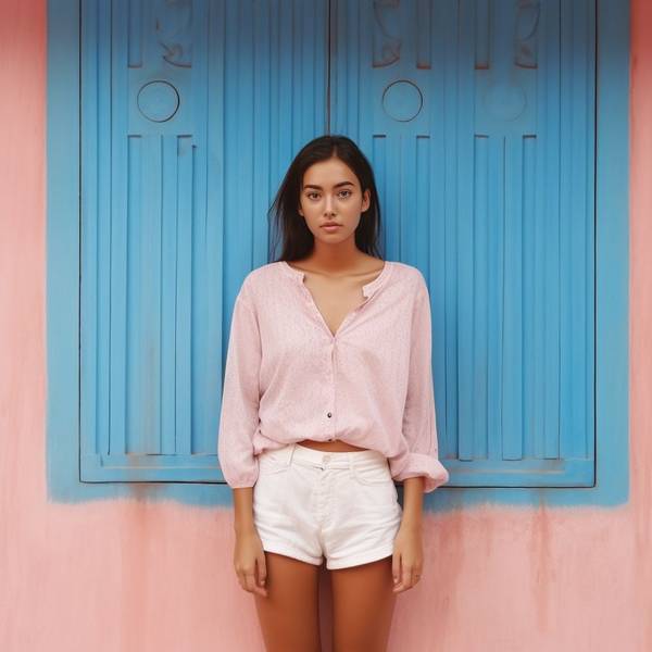 粉色短裤配什么颜色上衣，粉系穿搭秘籍：8种配色解锁粉色短裤时尚造型