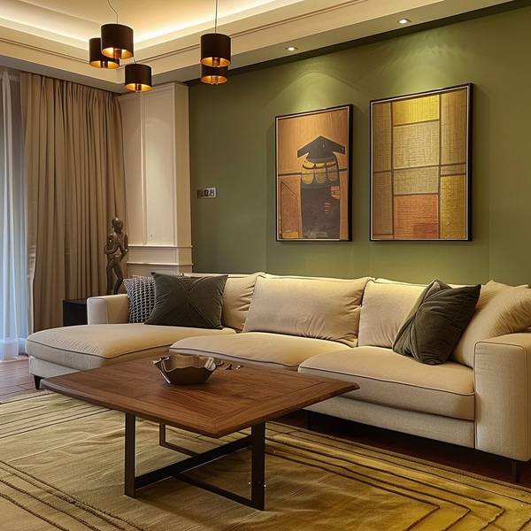 橄榄绿配什么颜色好看，橄榄绿搭配米白色的时尚配色方案