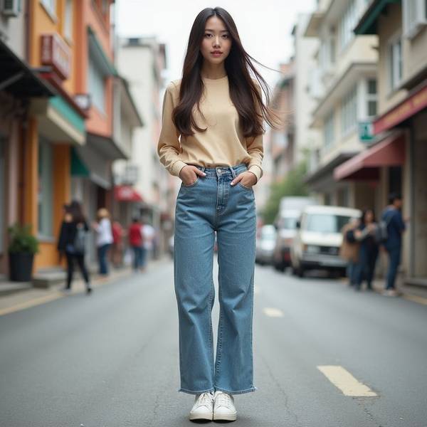 深蓝色牛仔裤配什么颜色上衣,深蓝牛仔裤的18款绝配上衣这样穿才出彩