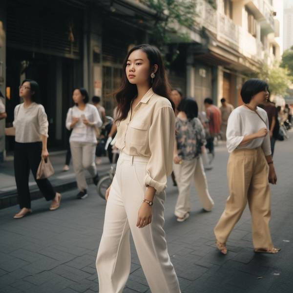 白色的裤子配什么颜色的上衣，白色裤子搭配这些颜色上衣更显高级气质