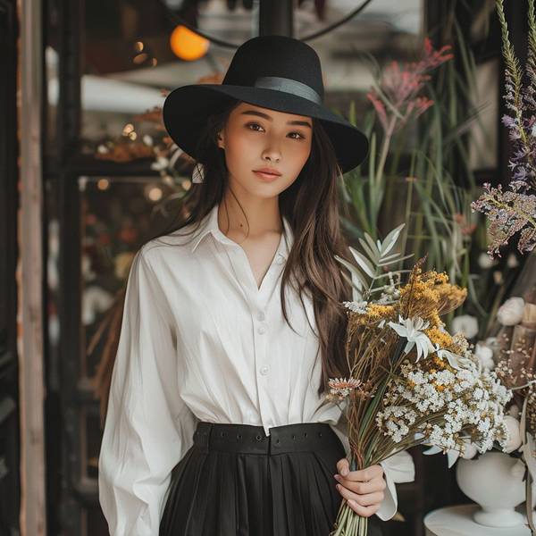 黑色裙子配什么颜色帽子,黑色裙子搭配帽子色彩指南,穿出优雅与和谐之美